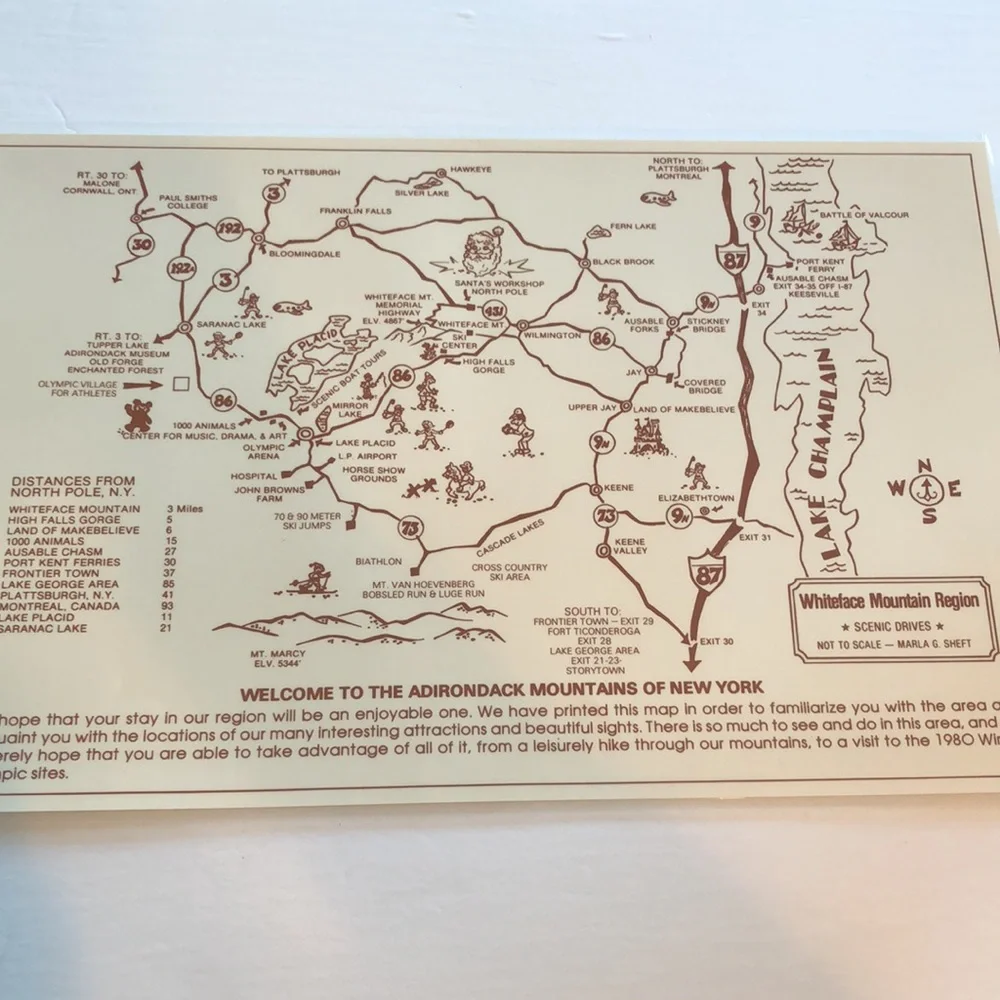 Lake Placid Olympics 1980 Placemat Vintage USA Lake Placid Olympics Souvenir